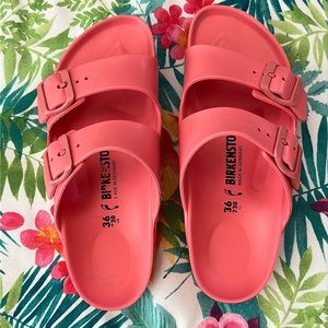 Hot Pink Birkenstock slides